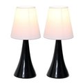 All The Rages Alltherages LT2042-BLK-2PK Valencia Mini Touch Table Lamp Set with Fabric Shades - Black; Pack of 2 LT2042-BLK-2PK